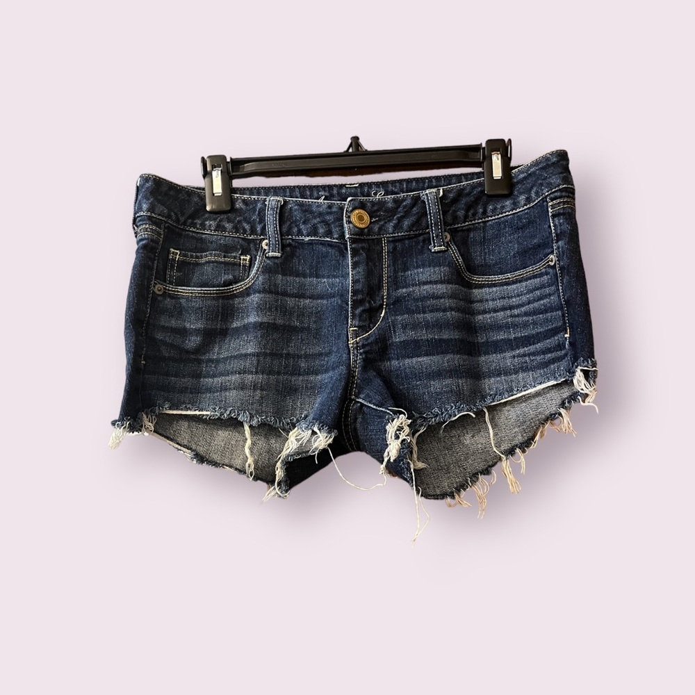 American Eagle Outfitters Dark Blue Denim Cutoff Jean Shorts